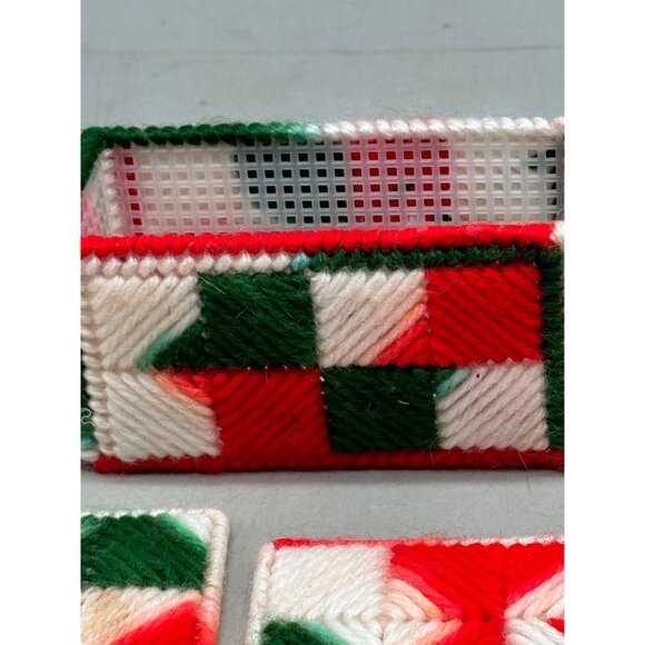 Handmade Needlepoint Christmas Coasters Mesh Canvas, Set of 6 Holder READ - Picture 8 of 14